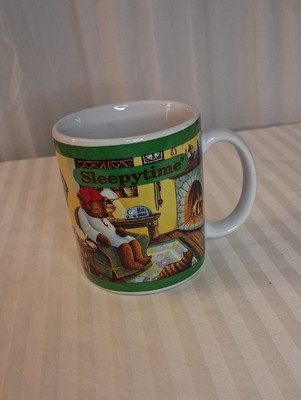Sleepytime Bear Ceramic Mug - Green Accent, Celestial Seasonings
